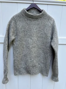 VTG LL BEAN Oatmeal Ragg Wool Crew Neck Sweater Mens Large USA Made Maine - Picture 1 of 6