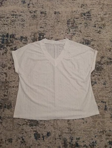 Shien Women's Size 2XL Polyester Pattern White Short Sleeved Top - Picture 1 of 8