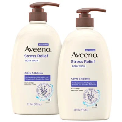 Aveeno Stress Relief Body Wash, 33 fl. oz., 2 pk. - Image 1 of 4