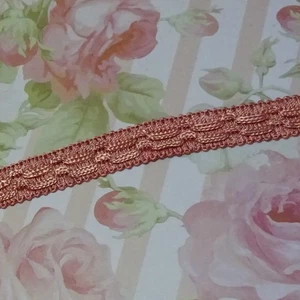 3,8 y Vintage silky braid lace trim passementerie gimp rose 11/16" natural fiber - Picture 1 of 4