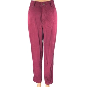 Vintage Gitano Women's Red Maroon High Waisted Tapered Leg Denim Jeans Size 12 - Picture 1 of 5