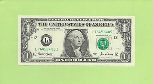 2001 ..UNCIRC $1 L 7645 6485 I .... 2001 $1 L-I NICE NOTE FRN - Picture 1 of 2