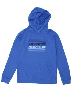 UNDER ARMOUR Boys Graphic Hoodie Jumper 10-11 Years Large Blue Cotton PM03 - Picture 1 of 3