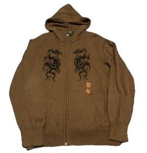 Sudadera con Capucha Y2K Marc Ecko Corte y Costura Dragón L Cremallera Completa Grunge Patinador Ropa de Calle - Imagen 1 de 4