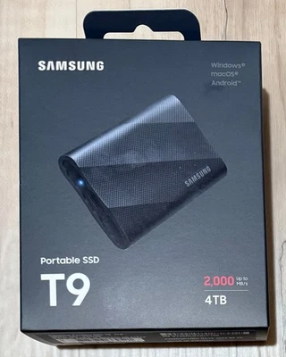Samsung T9 4TB 2,000 MB/s Portable SSD USB 3.2 Gen. 2 - Black (MU-PG4T0B/AM) - Image 1 of 4