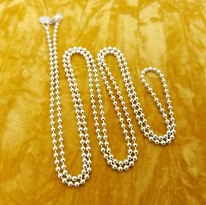 Vintage Tiffany & Co. 925 Sterlingsilber 2,5 mm strapazierfähige Perlen 34 Zoll Kette - Bild 1 von 6