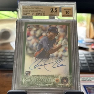 2015 Topps Chrome - Rookie Autographs Carlos Correa Green /99! Twins Star 🔥⚾️💎 - Picture 1 of 2