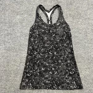Lululemon Tank Top Womens Small Black Gray Racerback Yoga Activewear - Picture 1 of 7