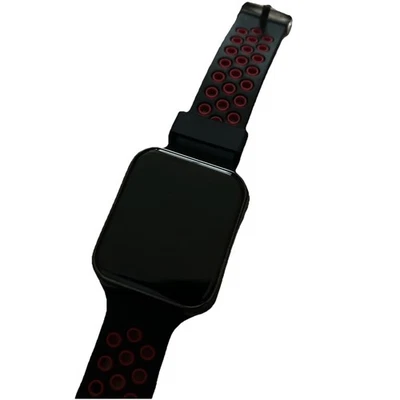 Reloj de cuarzo digital Accutime para hombre negro moderno táctil rojo LED ~ fecha ~ batería nueva Foto 1 de 3