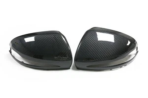Echt Carbon Spiegelkappen Abdeckung passend AMG C63 E63 C43 S63 GLC63 GLC43 - Picture 1 of 13