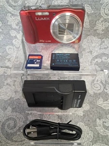Panasonic Lumix DMC-TZ30 14.1MP Digital Camera 20x Zoom Red W/Case & 8gb SD Card - Picture 1 of 14