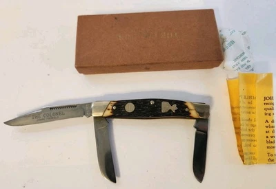 VINTAGE JOHN PRIMBLE BELKNAP POCKETKNIFE THE COLONEL STOCKMAN KNIFE  w/ Box - Image 1 of 4