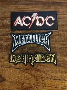 Metallica Iron Maiden AC/DC Embroidered Patch Lot of 3 Sew or Iron Unused Mint - Picture 1 of 5
