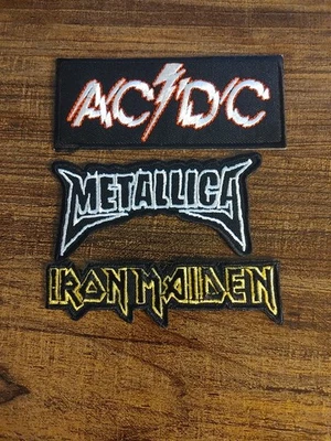 Metallica Iron Maiden AC/DC Embroidered Patch Lot of 3 Sew or Iron Unused Mint - Image 1 of 4