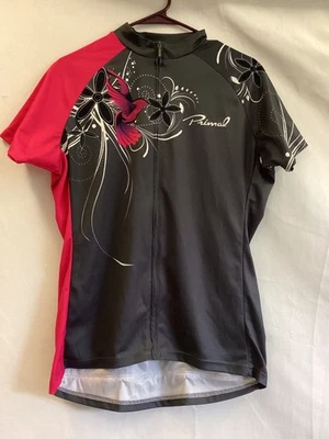 Primal черный и розовый птица цветочный короткий рукав велоспорт джерси полный молнии женщин 2 X - Изображение 1 из 4