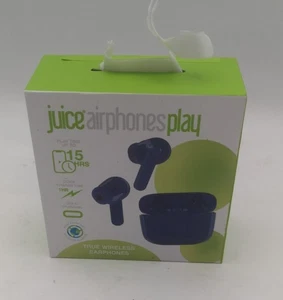 Juice Airphones Play - Play Time Up To 15hrs - Blue In Earphone New Wireless - Picture 1 of 1