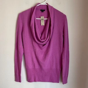 Ann Taylor Cowl neck Magenta wool angora rabbit hair cashmere Sweater small NWT - Picture 1 of 13