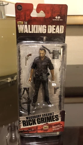RICK GRIMES Woodbury Assault, Series 7, 5-Inch Figure, Loose Front Decal, NEW Cover