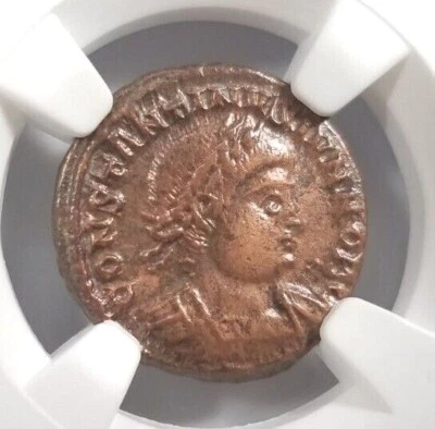 Constantine II Roman Empire BI Nummus AE3/4 NGC XF Ancient Epfig Hoard Pedigree - Image 1 of 4