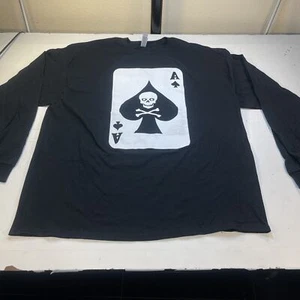 New ACE OF SPADES Heavy Metal Skull Rocker TEE T SHIRT Sz Mens XXL Long Sleeve - Picture 1 of 3