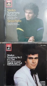 Lot 2 Sibelius Symphony CDs CD's No. 2 & 5 Simon Rattle EMI cc - Picture 1 of 2