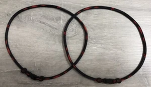 (LOT OF 2) Phiten X30 Titanium Necklace Black & Red 22"- NEW - Picture 1 of 5