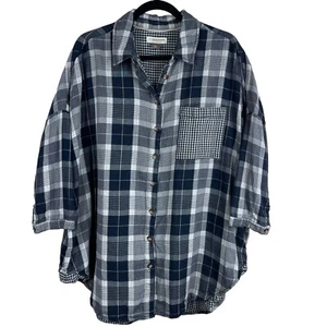 Anthropologie Pilcro & The Letterpress Bo boyfriend Plaid Button Down Size M/L - Picture 1 of 15