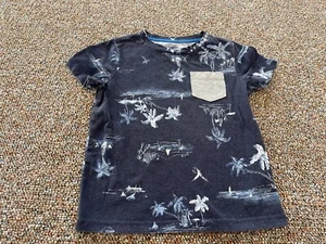 Old Navy Boys Palm Tree Tropical Dark Blue T-Shirt XS Size 5 - Picture 1 of 3