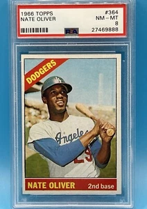1966 Topps #364 Nate Oliver Dodgers PSA 8 - NM/MT SHARP only 31 better! - Picture 1 of 2