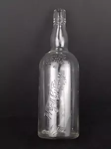 Antike H&A Gilbey LTD 11" Gin leere Schnapsflasche geprägte Schrift Stil RAR! - Bild 1 von 4