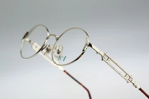 Joy Kazu, Vintage 90s designer silver oval eyeglasses frames mens & womens NOS - Picture 1 of 9