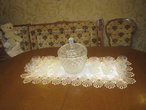 Bowle Service Bohemia Bleikristall schwer 12 Tassen Henkel Topf Sektkühler neu - Bild 1 von 6