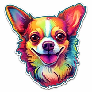 8X Autoaufkleber Sticker Niedlicher Chihuahua Aufkleber 9X9 cm - Picture 1 of 1