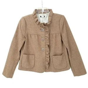 J. Crew Camel Wolle Rüschen Jacke Größe 2 - Bild 1 von 9