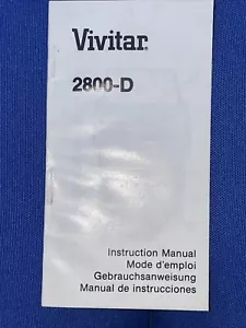 Vivitar model 2800-D electronic flash instruction manual - Picture 1 of 2