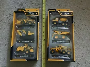 Paquete de 3 juegos Caterpillar 2 Cat construcción metal fundido a presión vehículos nuevos retirados - Imagen 1 de 2