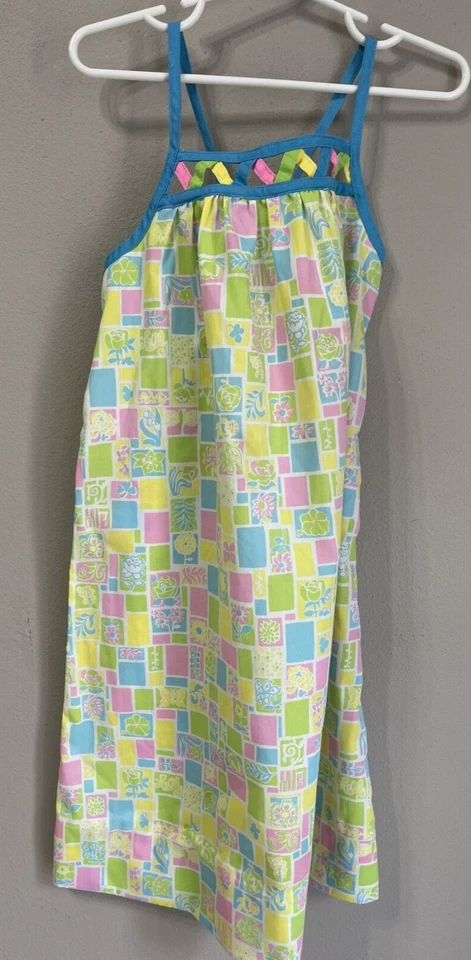 Vintage The Minnie Lilly Pulitzer Spaghetti Strap Sun Dress Girls 8 Made in USA - Image 1 of 4