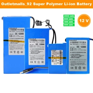 Portable 12V New Super Rechargeable Battery Pack with AC Charger For CCTV Camera - Picture 1 of 41