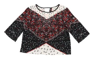 River Island Women's Black Floral Tunic Blouse, Size 10 - Picture 1 of 12