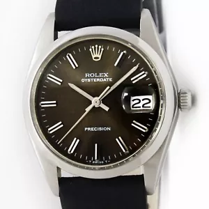 Vintage Rolex Oyster Date Precision Winding Sunburst Brown Men 34mm Watch 6694 - Picture 1 of 11