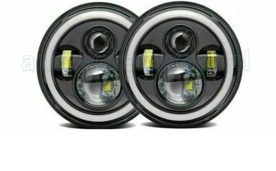 2 PC 7" LED HEADLIGHT ASSY FOR SUZUKI SAMURAI,ROYAL ENFIELD,MAHINDRA THAR - Image 1 of 4