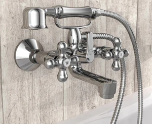 Kreuzgriffarmatur Zweigriffarmatur Wannenarmatur Badewanne Armatur Wannenmischer - Bild 1 von 4
