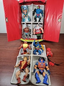 1984 Masters Of The Universe Lot Of 8 Action Figures & Collector's Case 40700 - Picture 1 of 17