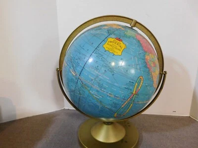 Globo terráqueo vintage Crams Imperial 12" con soporte para reloj de sol pivotante Foto 1 de 4