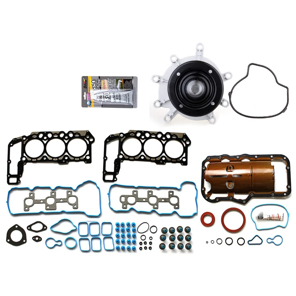 Full Head Gasket Set W/ Water Pump For 2005-2009 Jeep Grand Cherokee 3.7L 20434 - Image 1 of 4