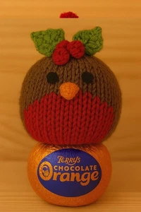 Robin Christmas Chocolate orange cover knitting pattern only Craft Festive Holly - Picture 1 of 1