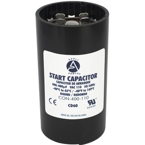 Condensador de arranque del motor Appli Parts 400-480 Mfd (microfaradios) uF 110-125 VAC único - Imagen 1 de 8