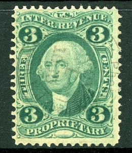 USA 1862 Washington 2¢ Revenue Proprietary 1st Issue Sc R18c VFU D693 - Bild 1 von 6