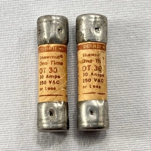 OT30 Shawmut One-Time Fuse 30A 250V Class K5 by Gould (Lot of 2) Tested Passed - Picture 1 of 4