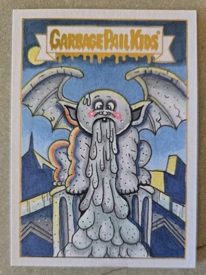 2025 GARBAGE PAIL KIDS Gold Sketch GARGOYLE DOYLE & STONE SCULPTURE 1/1 Rare  - Image 1 of 4